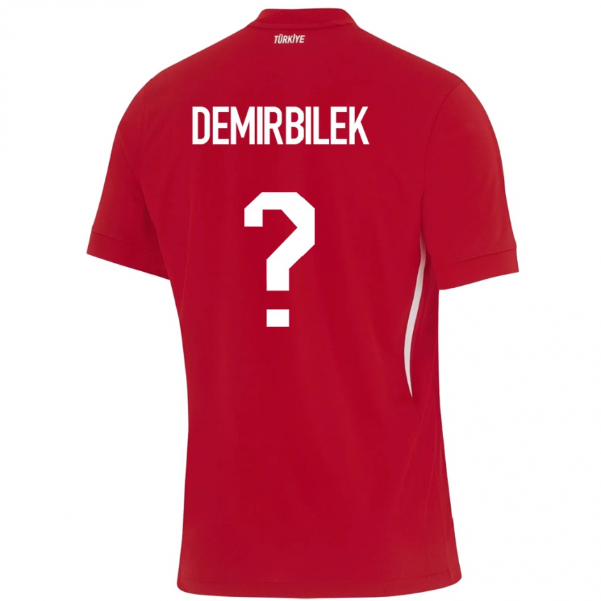 Men Football Turkey Ali Demirbilek #0 Red Away Jersey 24-26 T-Shirt Uk