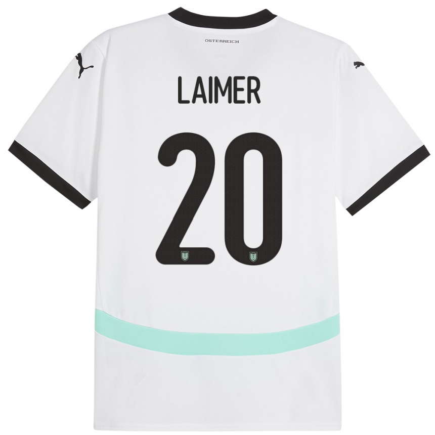 Men Football Austria Konrad Laimer #20 White Away Jersey 24-26 T-Shirt Uk