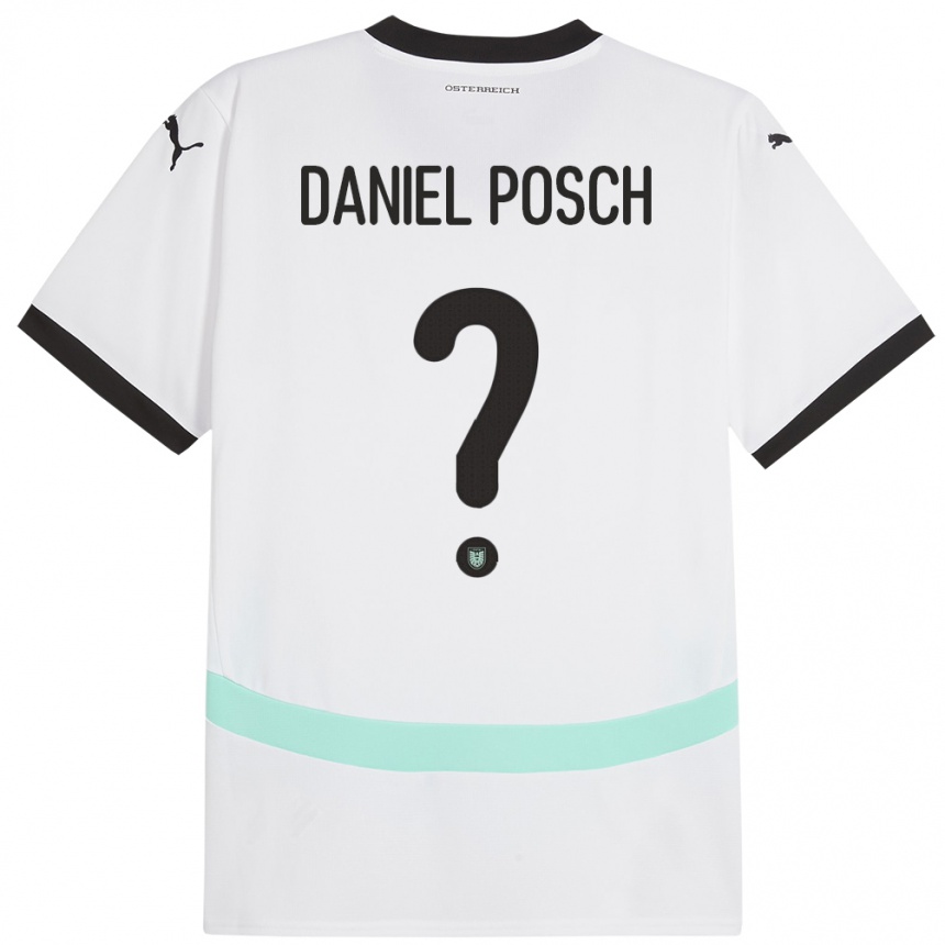 Men Football Austria Daniel Posch #0 White Away Jersey 24-26 T-Shirt Uk