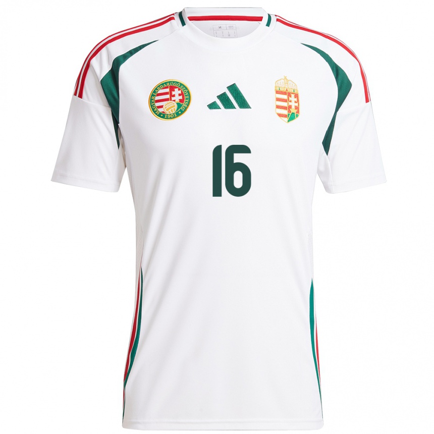 Men Football Hungary Boglárka Vida #16 White Away Jersey 24-26 T-Shirt Uk