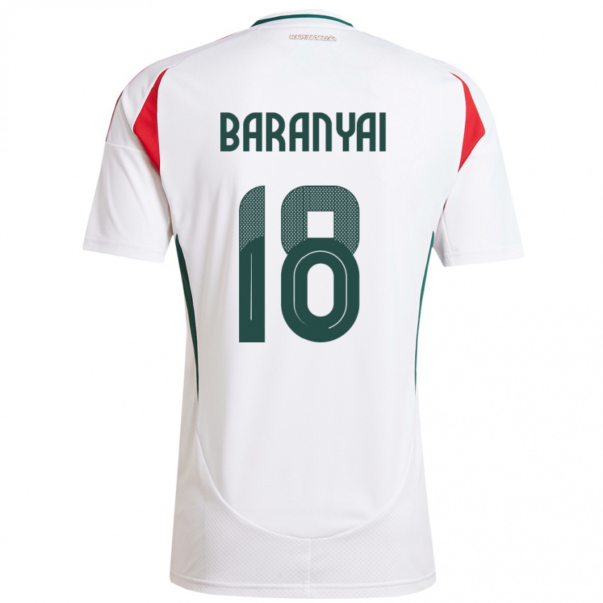 Men Football Hungary Nimród Baranyai #18 White Away Jersey 24-26 T-Shirt Uk