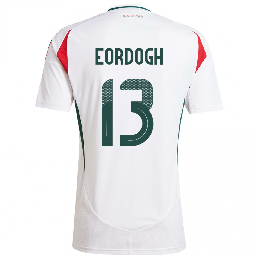 Men Football Hungary András Eördögh #13 White Away Jersey 24-26 T-Shirt Uk