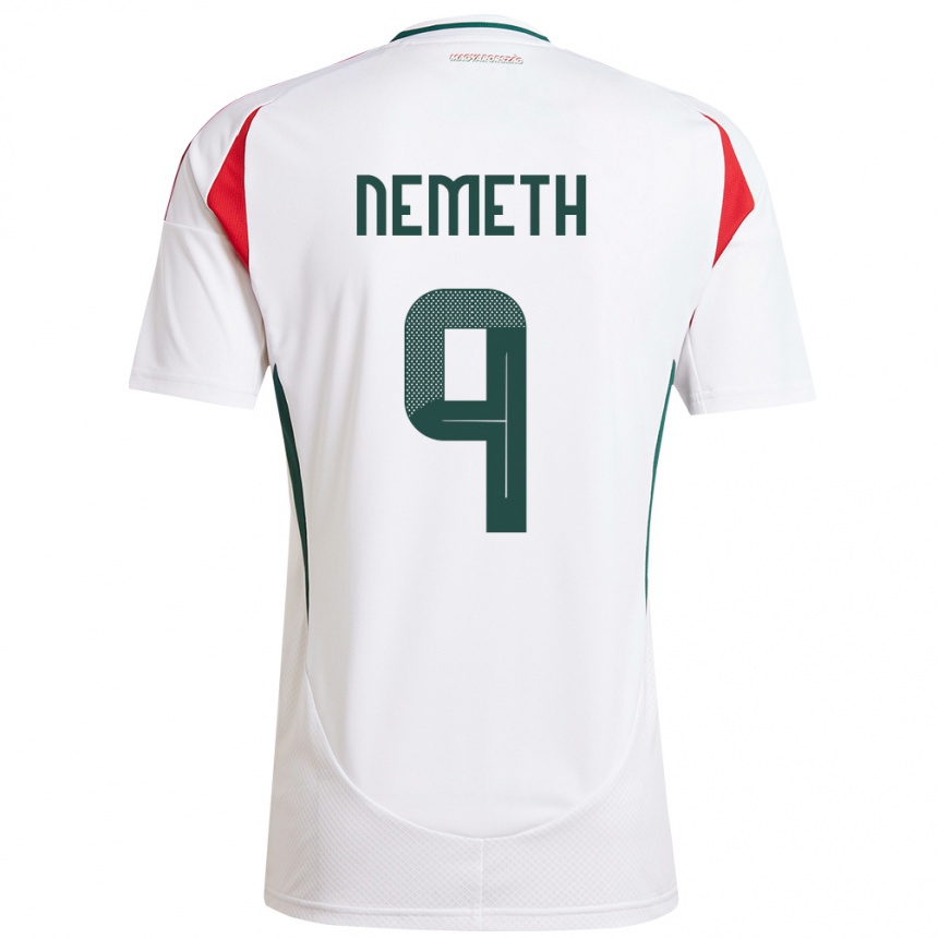 Men Football Hungary András Németh #9 White Away Jersey 24-26 T-Shirt Uk