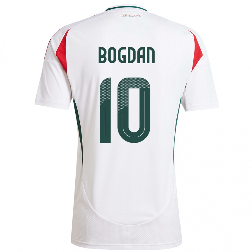 Men Football Hungary Hunor Bogdán #10 White Away Jersey 24-26 T-Shirt Uk