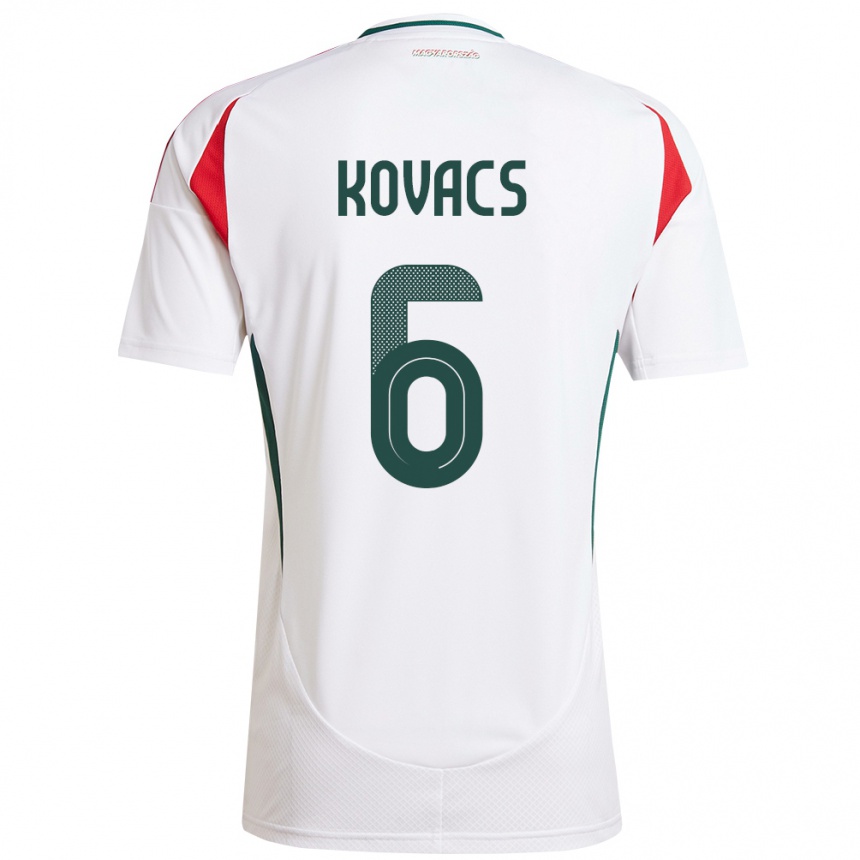 Men Football Hungary Noel Kovács #6 White Away Jersey 24-26 T-Shirt Uk