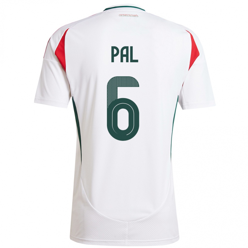 Men Football Hungary Barna Pál #6 White Away Jersey 24-26 T-Shirt Uk