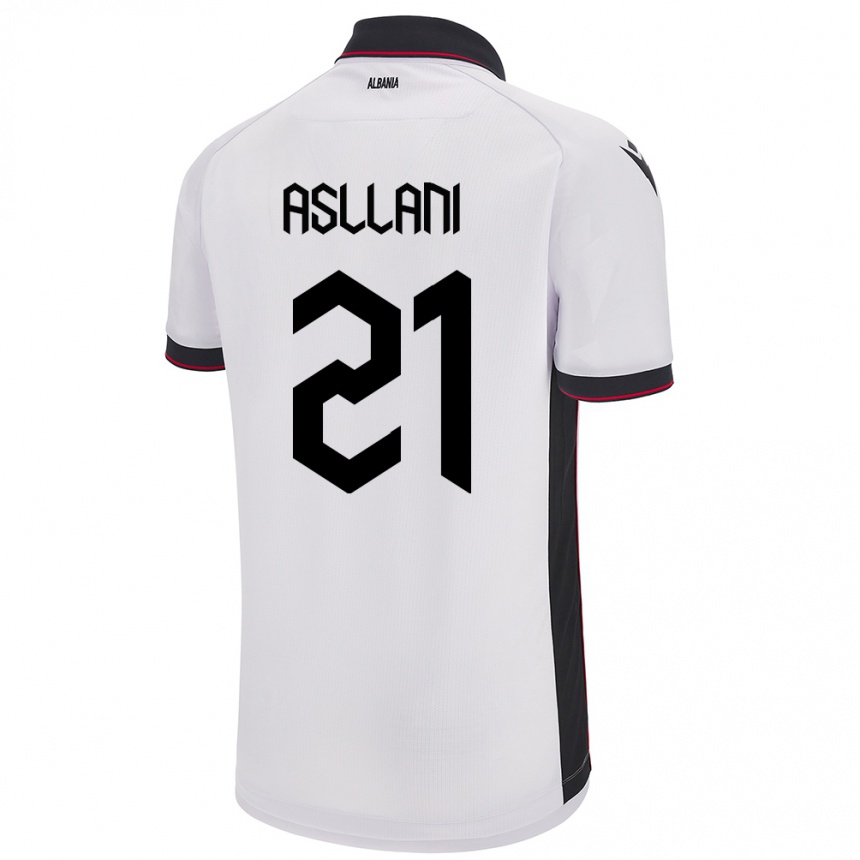 Men Football Albania Kristjan Asllani #21 White Away Jersey 24-26 T-Shirt Uk