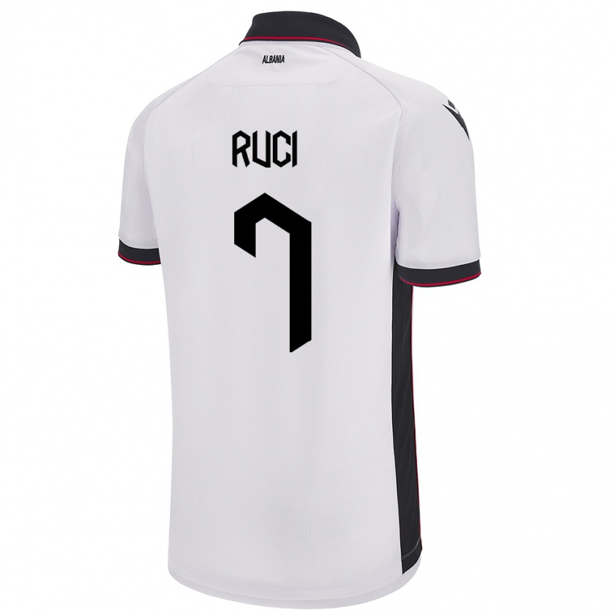 Men Football Albania Flamur Ruci #7 White Away Jersey 24-26 T-Shirt Uk