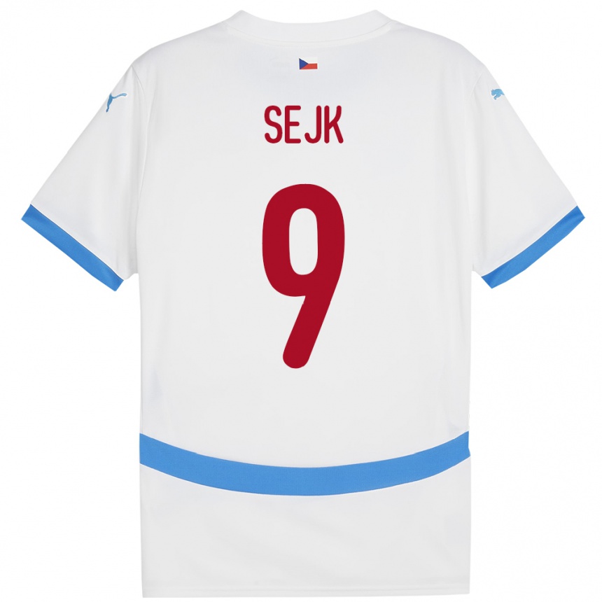 Men Football Czech Republic Vaclav Sejk #9 White Away Jersey 24-26 T-Shirt Uk