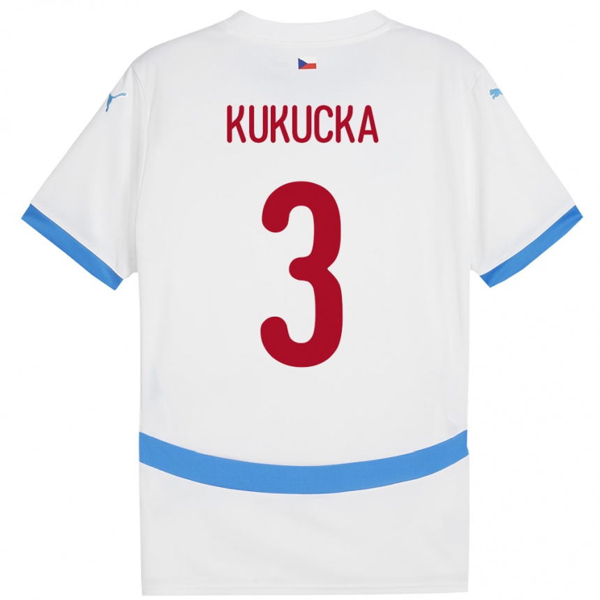 Men Football Czech Republic Ondrej Kukucka #3 White Away Jersey 24-26 T-Shirt Uk