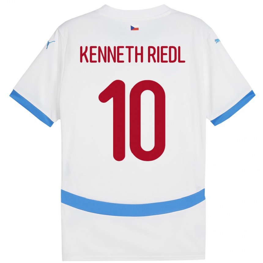 Men Football Czech Republic Victor Kenneth Riedl #10 White Away Jersey 24-26 T-Shirt Uk