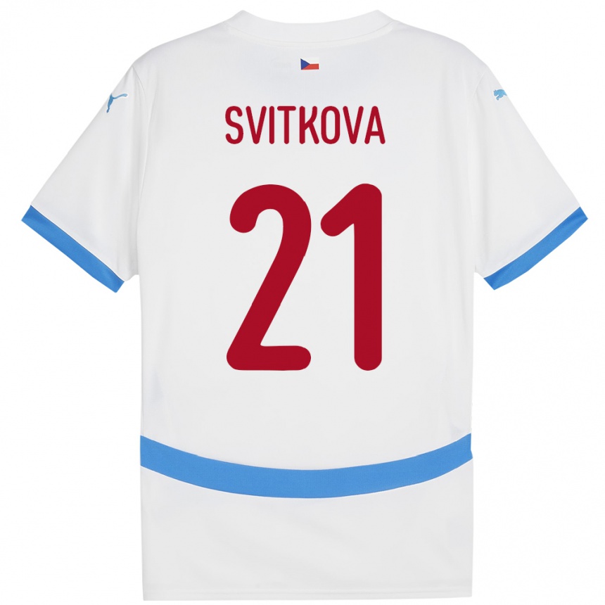 Men Football Czech Republic Kateřina Svitková #21 White Away Jersey 24-26 T-Shirt Uk