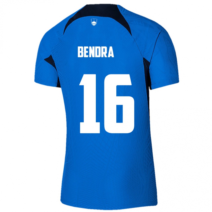 Men Football Slovenia Kristjan Bendra #16 Blue Away Jersey 24-26 T-Shirt Uk