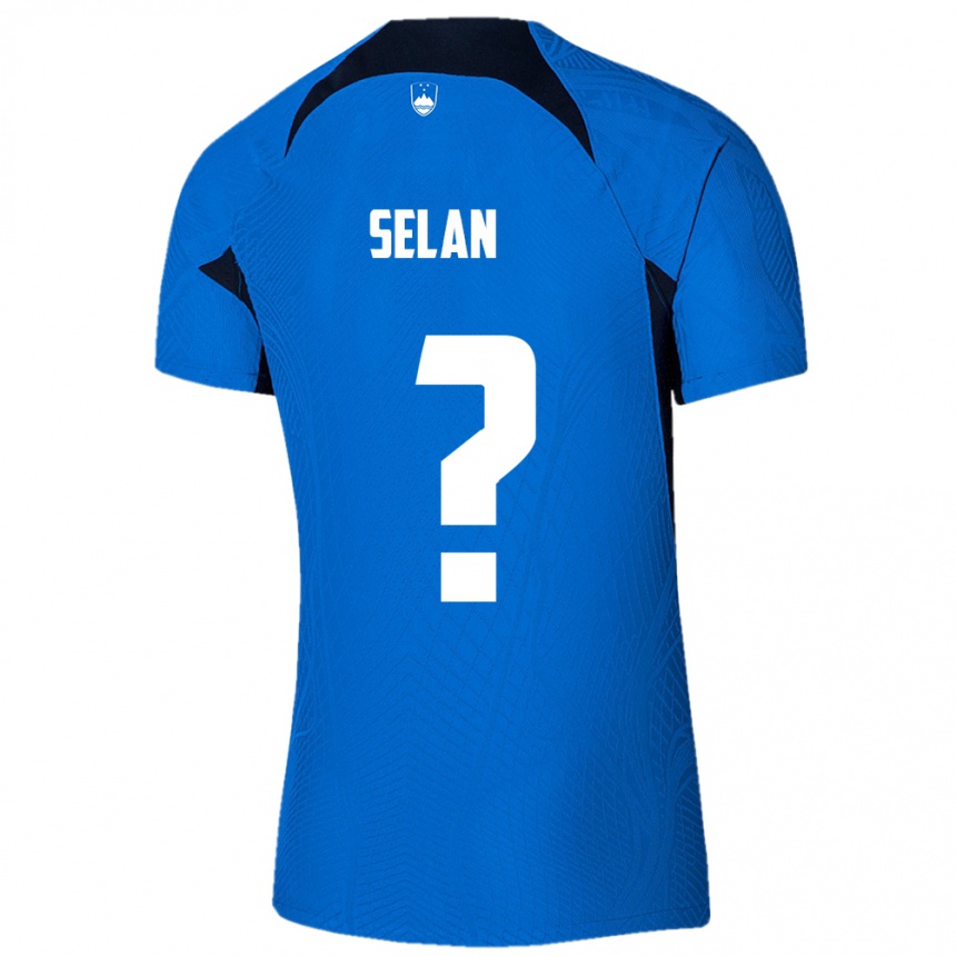 Men Football Slovenia Beno Selan #0 Blue Away Jersey 24-26 T-Shirt Uk