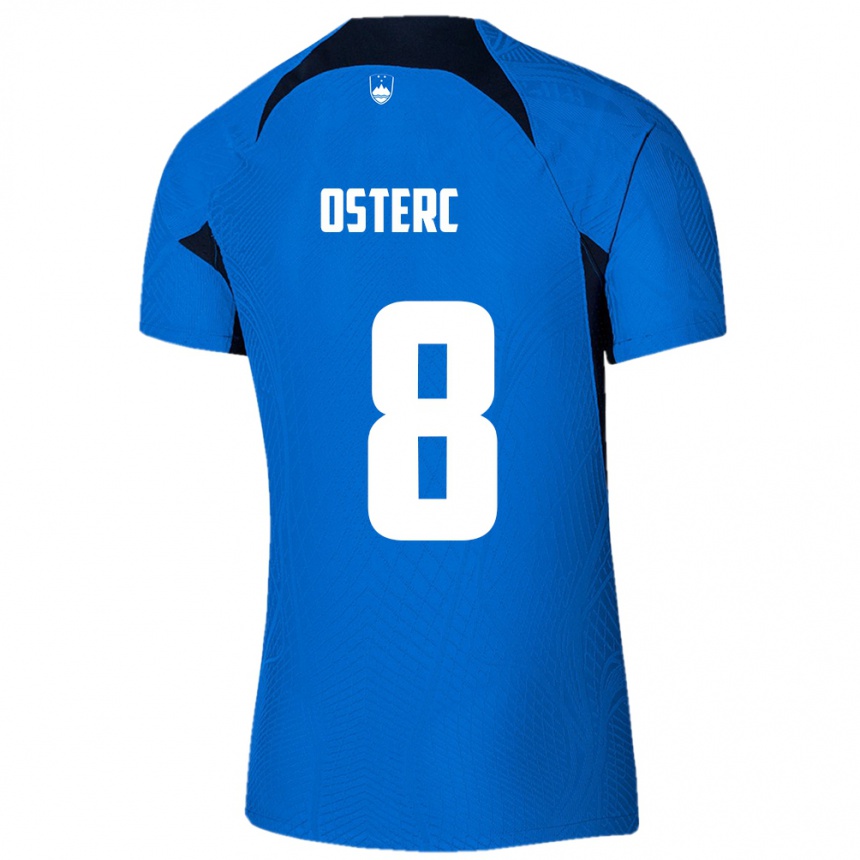 Men Football Slovenia Niko Osterc #8 Blue Away Jersey 24-26 T-Shirt Uk