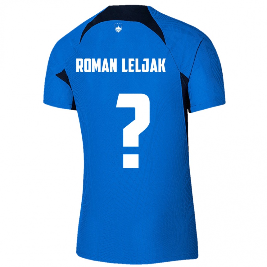 Men Football Slovenia Nejc Roman Leljak #0 Blue Away Jersey 24-26 T-Shirt Uk