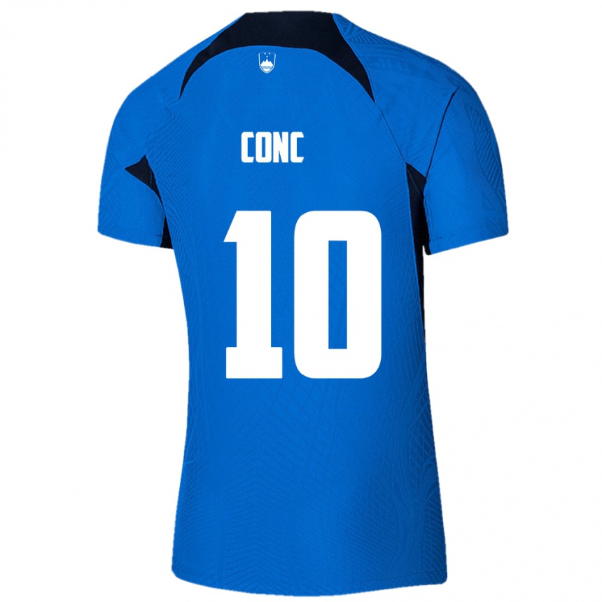 Men Football Slovenia Dominika Čonč #10 Blue Away Jersey 24-26 T-Shirt Uk