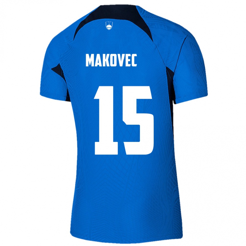 Men Football Slovenia Sara Makovec #15 Blue Away Jersey 24-26 T-Shirt Uk