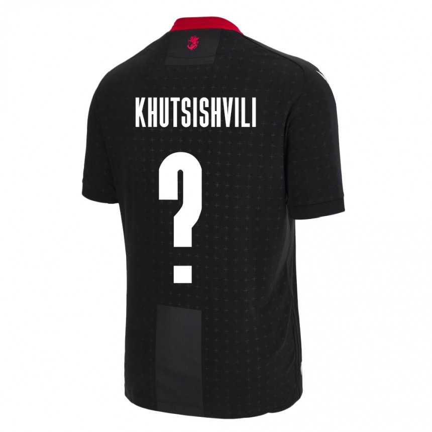 Men Football Georgia Lasha Khutsishvili #0 Black Away Jersey 24-26 T-Shirt Uk