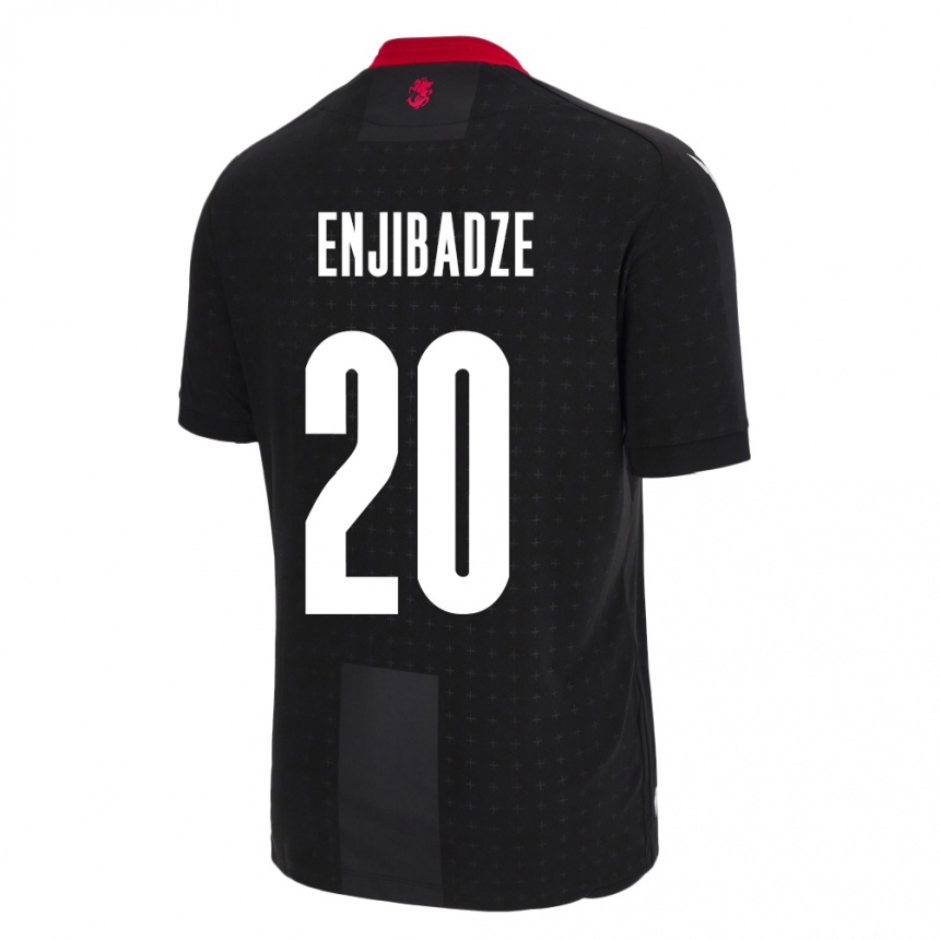 Men Football Georgia Elene Enjibadze #20 Black Away Jersey 24-26 T-Shirt Uk