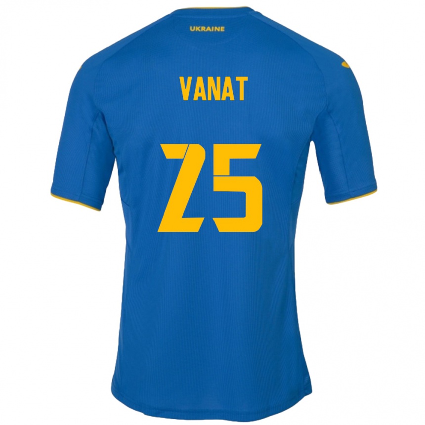 Men Football Ukraine Vladyslav Vanat #25 Blue Away Jersey 24-26 T-Shirt Uk