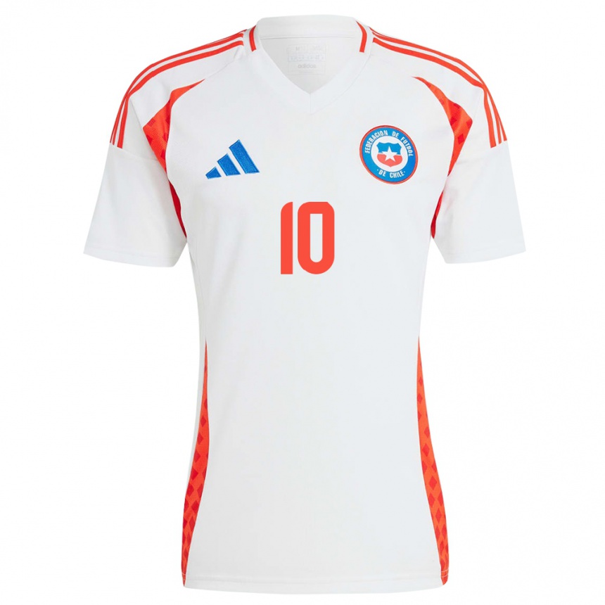 Men Football Chile Alexis Sánchez #10 White Away Jersey 24-26 T-Shirt Uk