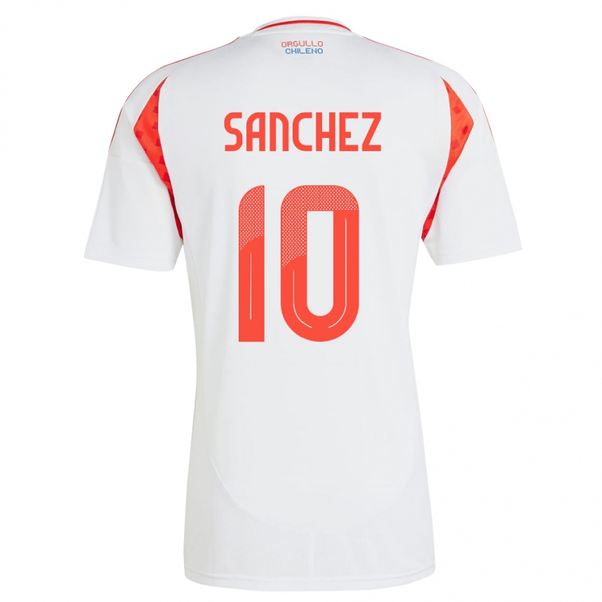 Men Football Chile Alexis Sánchez #10 White Away Jersey 24-26 T-Shirt Uk