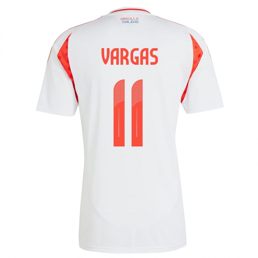 Men Football Chile Eduardo Vargas #11 White Away Jersey 24-26 T-Shirt Uk