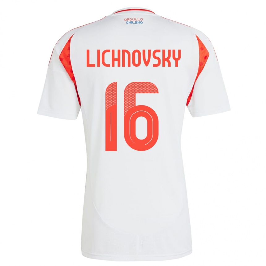 Men Football Chile Igor Lichnovsky #16 White Away Jersey 24-26 T-Shirt Uk