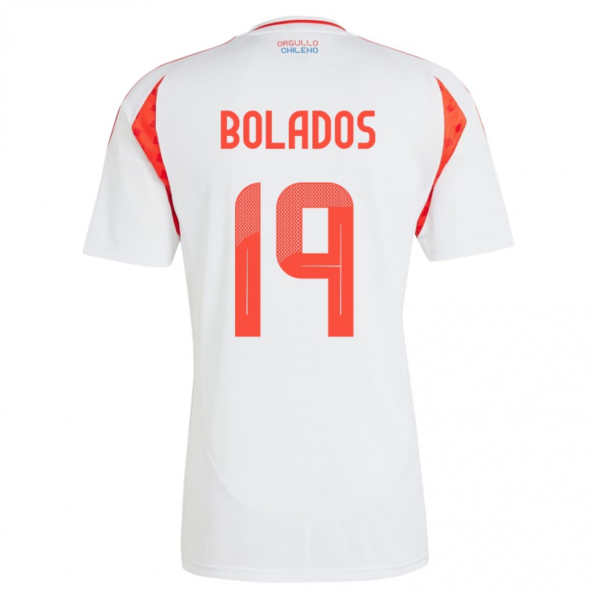 Men Football Chile Marcos Bolados #19 White Away Jersey 24-26 T-Shirt Uk