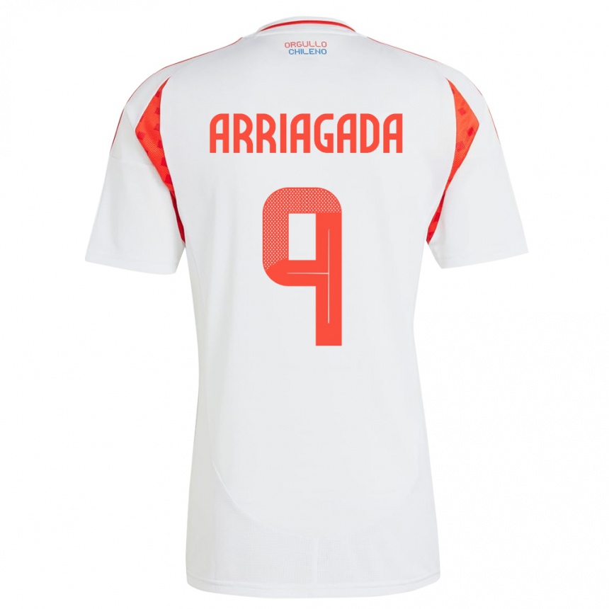 Men Football Chile Luciano Arriagada #9 White Away Jersey 24-26 T-Shirt Uk