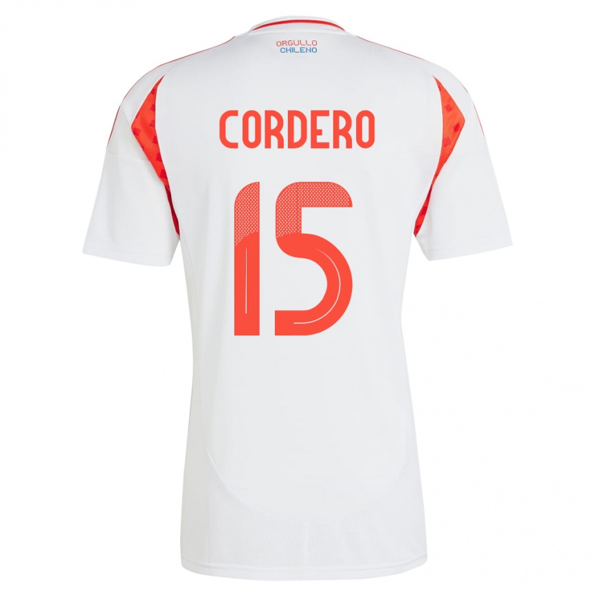 Men Football Chile Renato Cordero #15 White Away Jersey 24-26 T-Shirt Uk