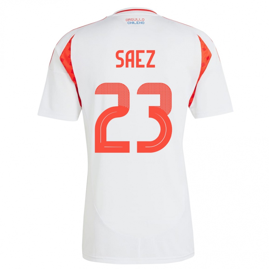 Men Football Chile Ignacio Sáez #23 White Away Jersey 24-26 T-Shirt Uk