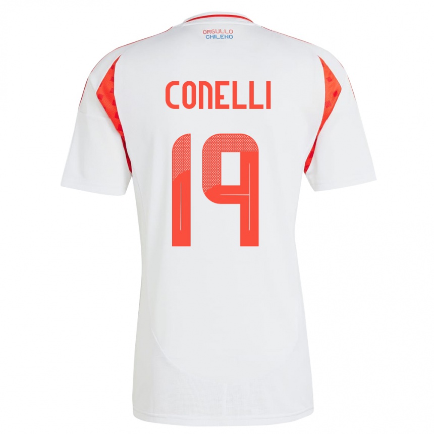 Men Football Chile Vicente Conelli #19 White Away Jersey 24-26 T-Shirt Uk