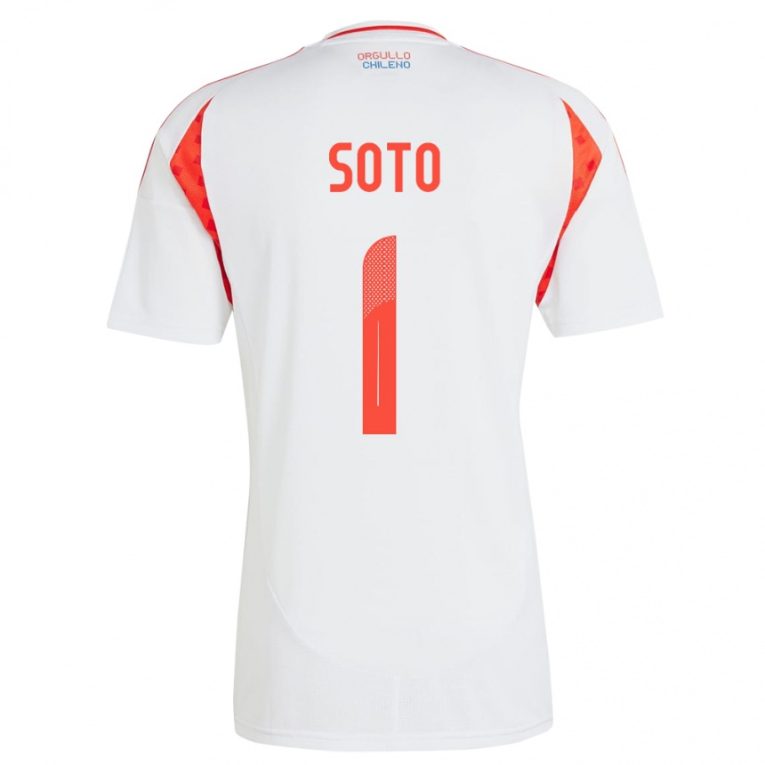 Men Football Chile Fernando Soto #1 White Away Jersey 24-26 T-Shirt Uk