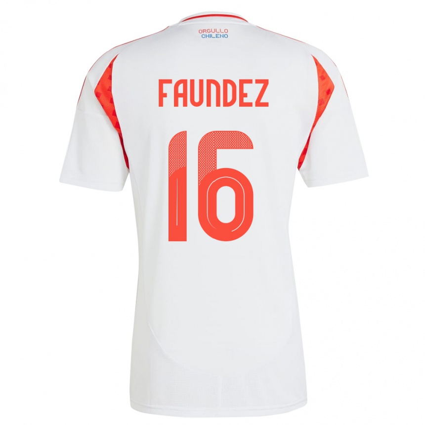 Men Football Chile Felipe Faúndez #16 White Away Jersey 24-26 T-Shirt Uk