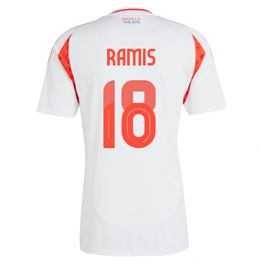 Men Football Chile Oliver Ramis #18 White Away Jersey 24-26 T-Shirt Uk