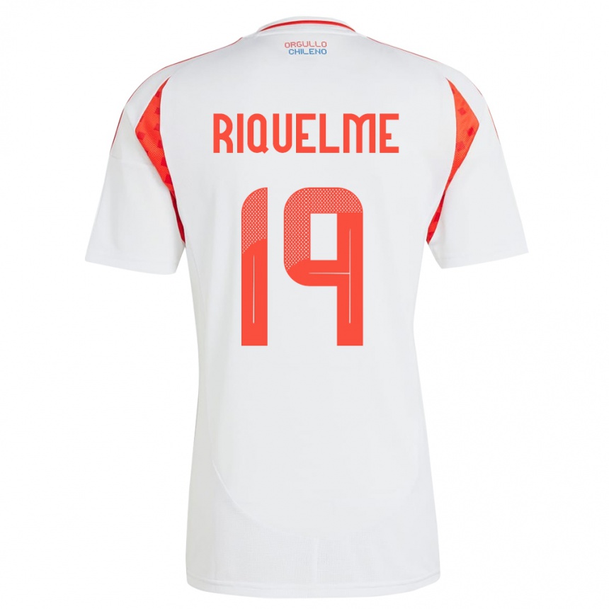 Men Football Chile Benjamín Riquelme #19 White Away Jersey 24-26 T-Shirt Uk