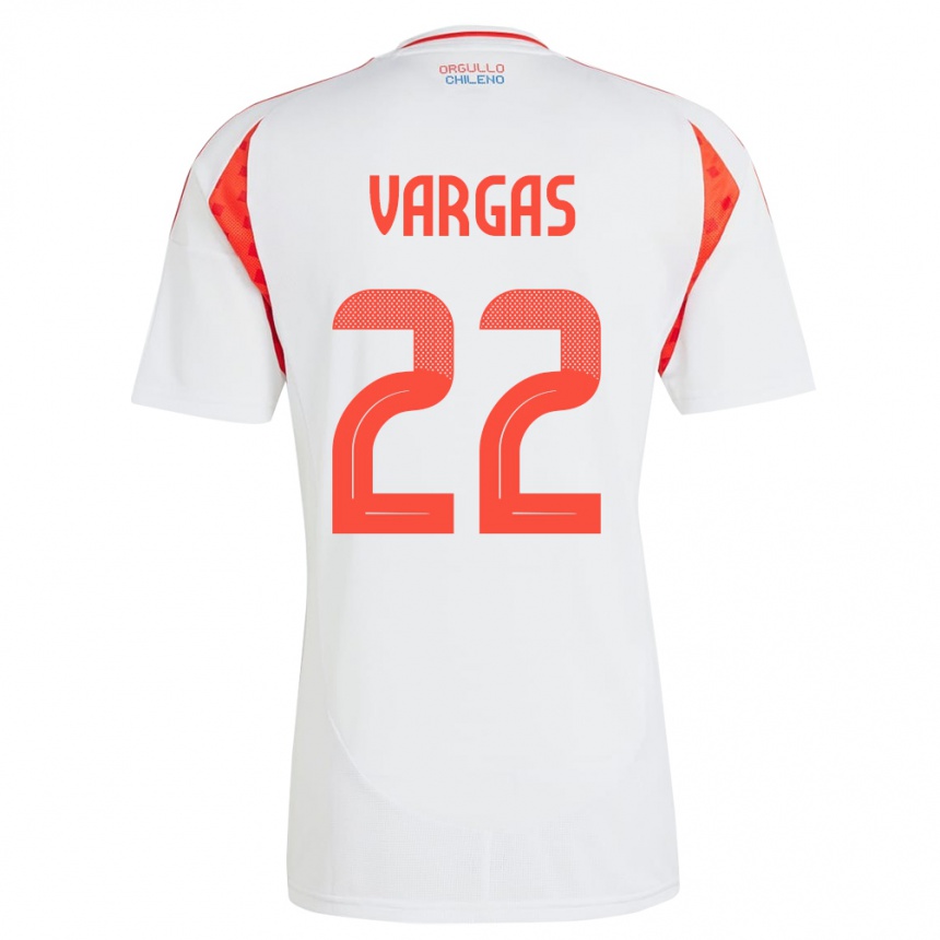 Men Football Chile Diego Vargas #22 White Away Jersey 24-26 T-Shirt Uk