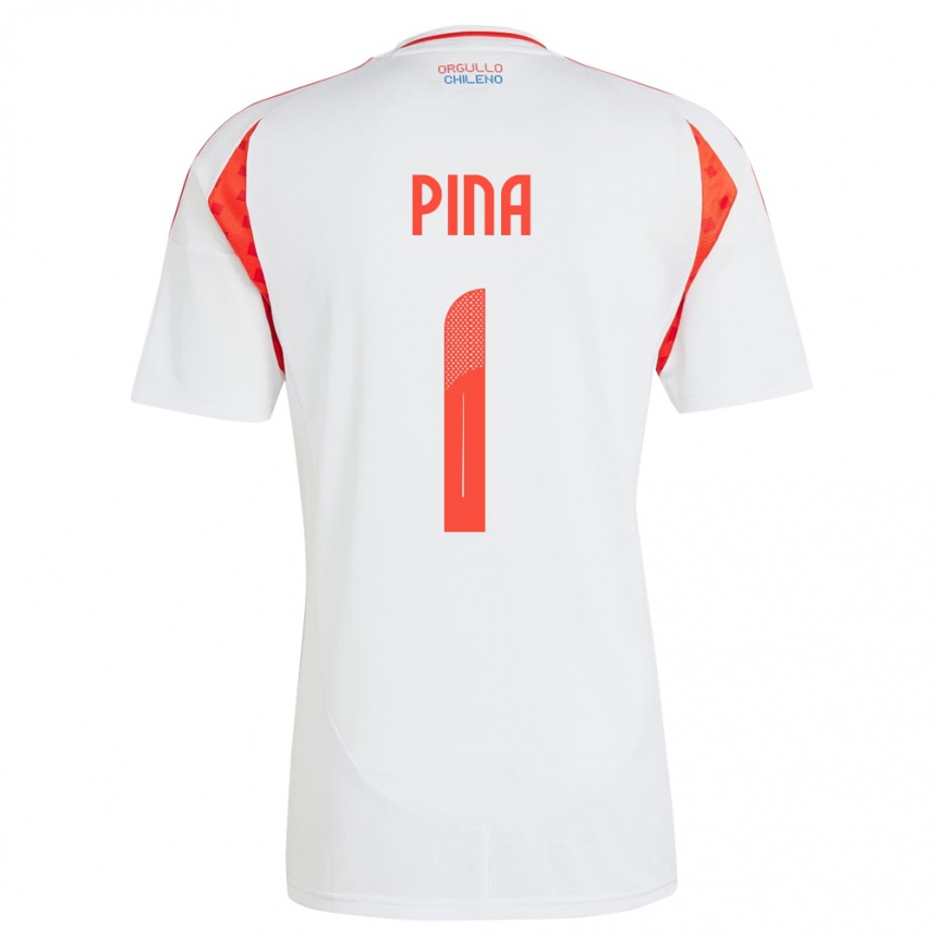 Men Football Chile Cristóbal Piña #1 White Away Jersey 24-26 T-Shirt Uk