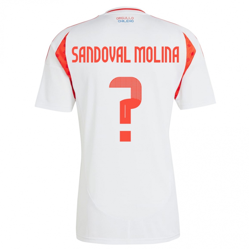 Men Football Chile Mario Sandoval Molina #0 White Away Jersey 24-26 T-Shirt Uk