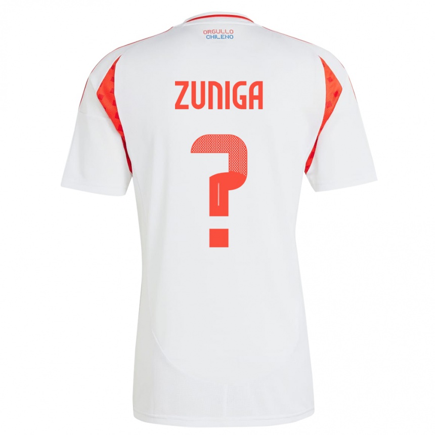 Men Football Chile Máximo Zúñiga #0 White Away Jersey 24-26 T-Shirt Uk