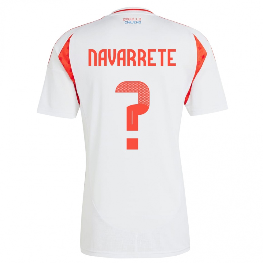 Men Football Chile Sebastián Navarrete #0 White Away Jersey 24-26 T-Shirt Uk