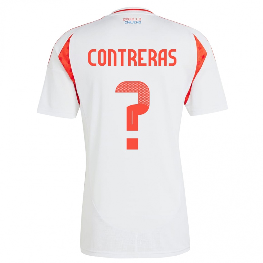 Men Football Chile Mathías Contreras #0 White Away Jersey 24-26 T-Shirt Uk