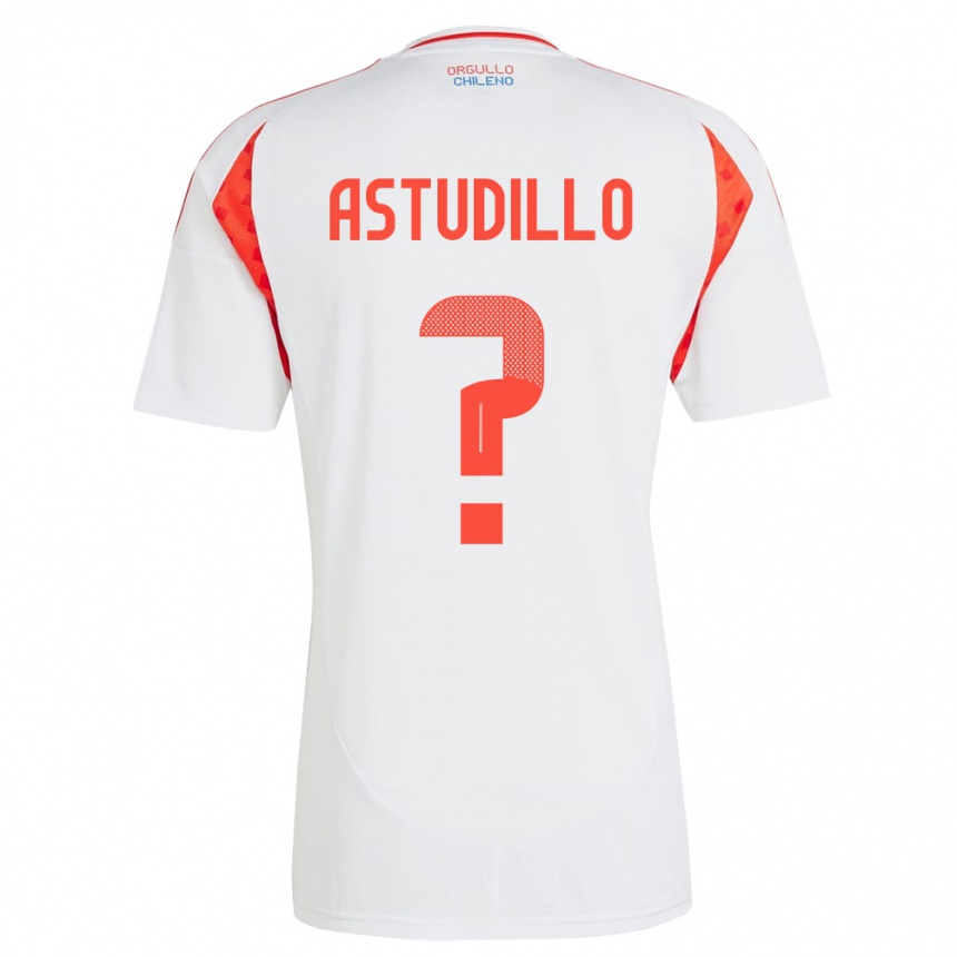 Men Football Chile Jerall Astudillo #0 White Away Jersey 24-26 T-Shirt Uk