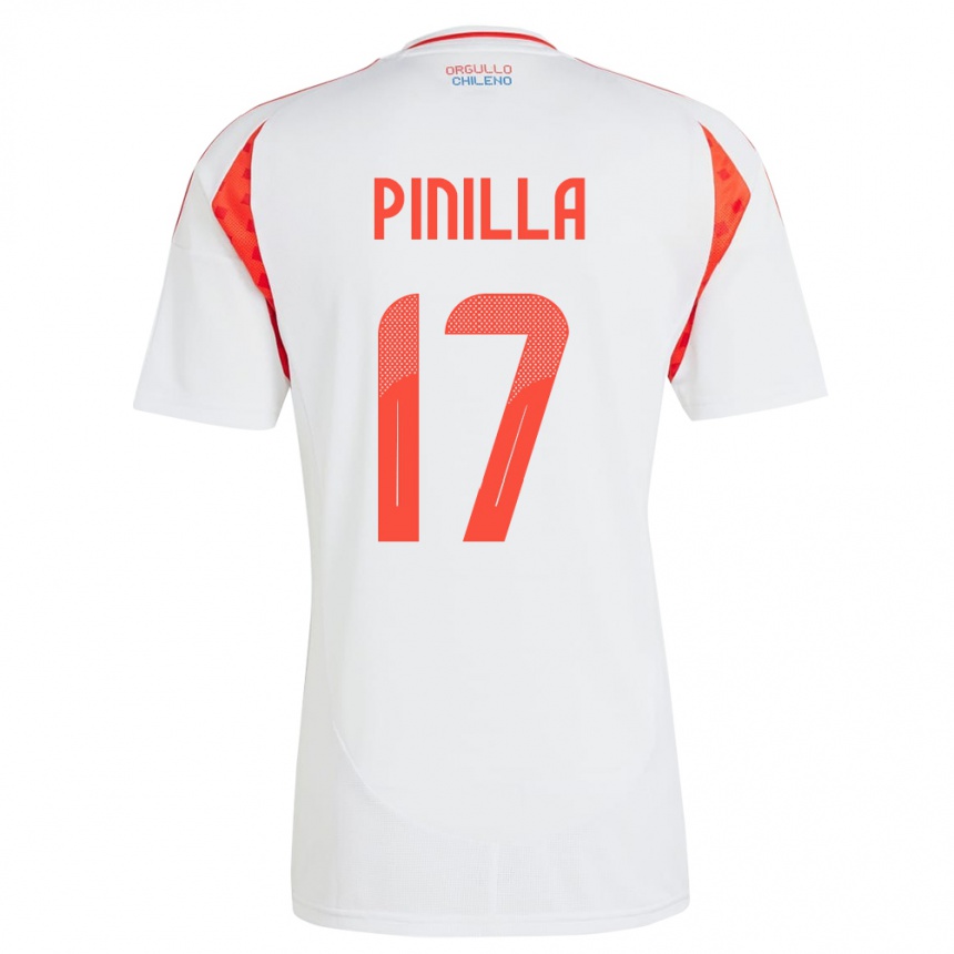 Men Football Chile Fernanda Pinilla #17 White Away Jersey 24-26 T-Shirt Uk