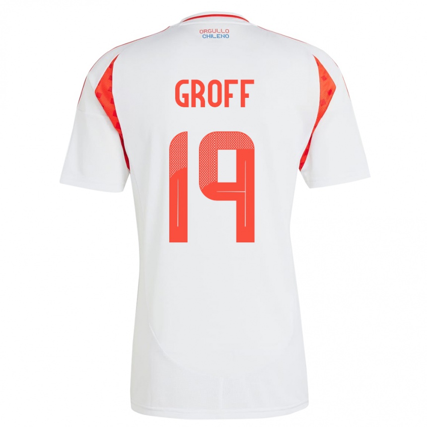 Men Football Chile Llanka Groff #19 White Away Jersey 24-26 T-Shirt Uk