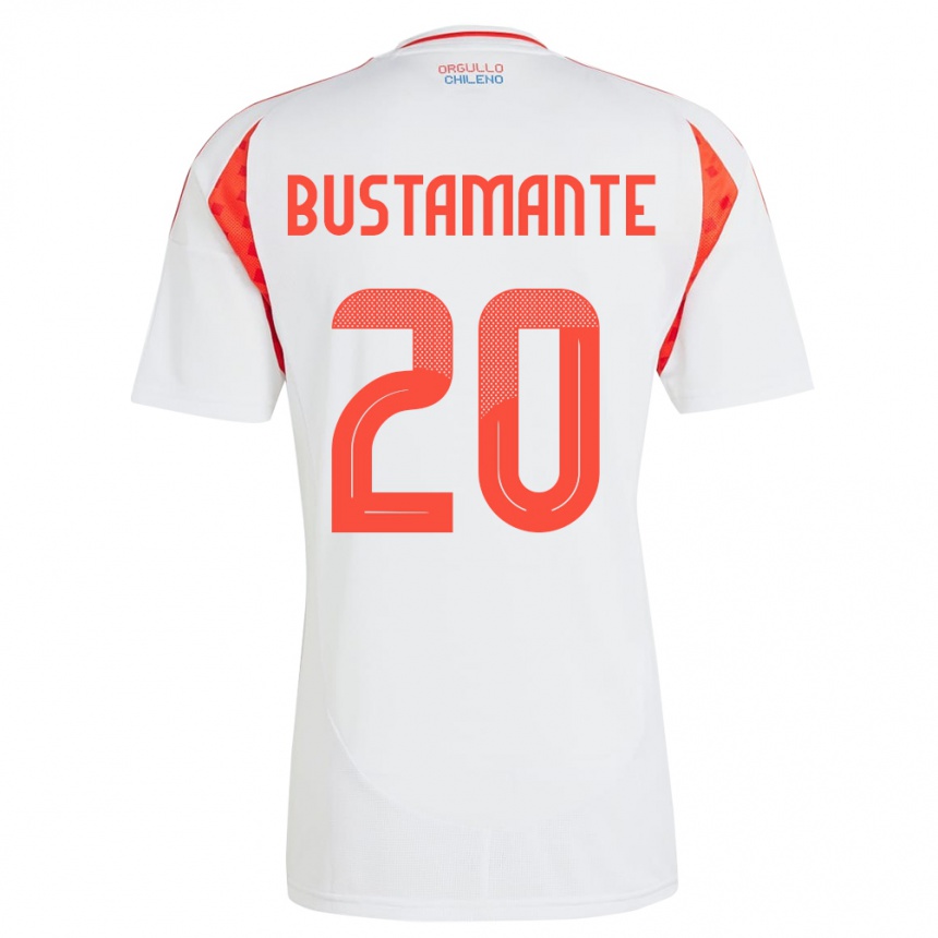 Men Football Chile Paloma Bustamante #20 White Away Jersey 24-26 T-Shirt Uk