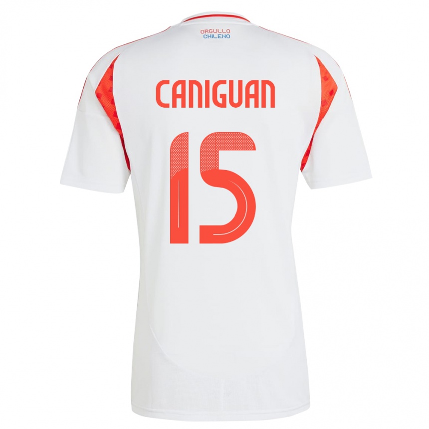 Men Football Chile Franchesca Caniguán #15 White Away Jersey 24-26 T-Shirt Uk