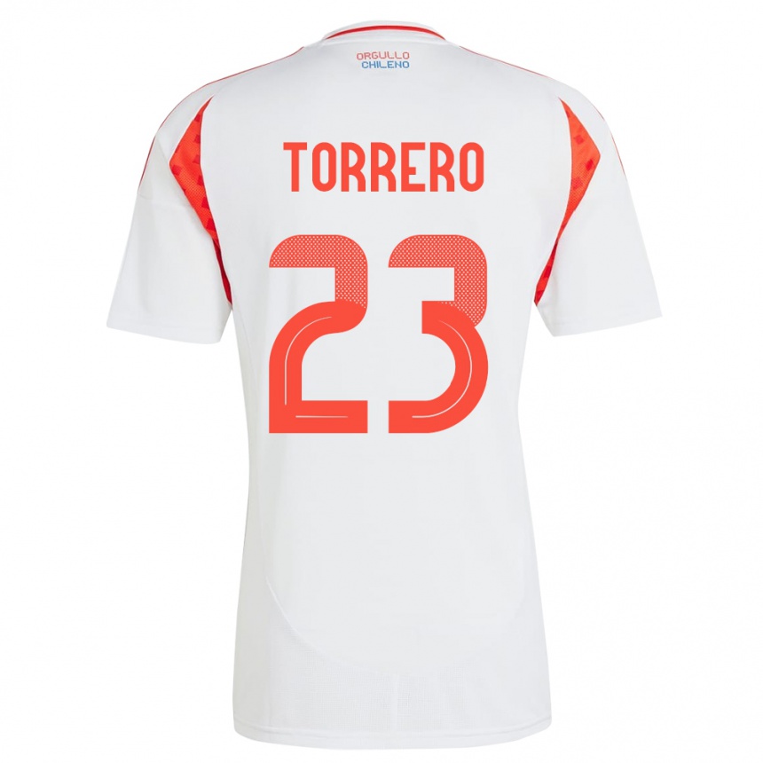 Men Football Chile Ryann Torrero #23 White Away Jersey 24-26 T-Shirt Uk